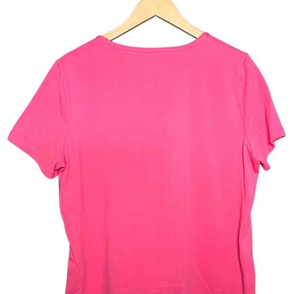 Kim Rogers Pink Short Sleeve T-shirt Size L Round Neck Graphic Print - Picture 5 of 9